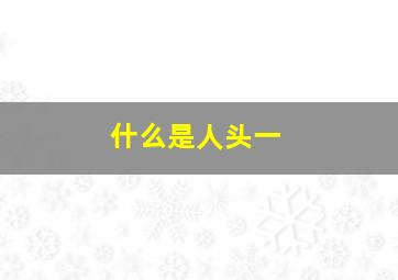 什么是人头一