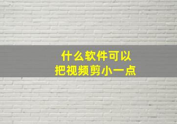 什么软件可以把视频剪小一点