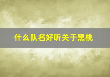 什么队名好听关于黑桃