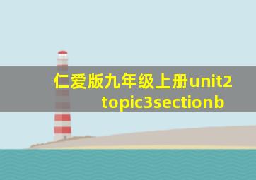 仁爱版九年级上册unit2topic3sectionb