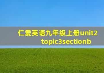 仁爱英语九年级上册unit2topic3sectionb