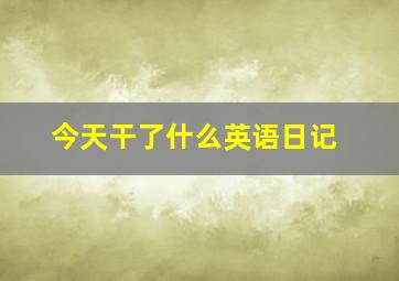 今天干了什么英语日记