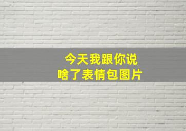 今天我跟你说啥了表情包图片