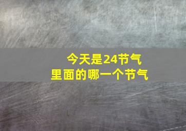 今天是24节气里面的哪一个节气