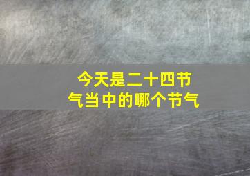 今天是二十四节气当中的哪个节气