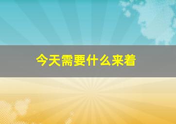 今天需要什么来着