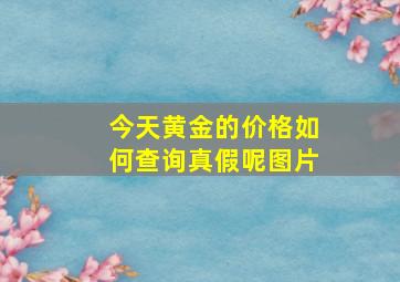 今天黄金的价格如何查询真假呢图片