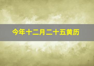 今年十二月二十五黄历