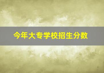 今年大专学校招生分数