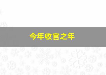 今年收官之年