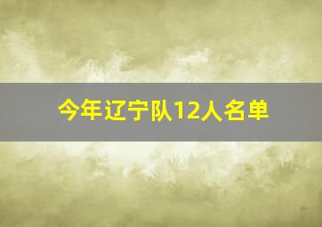 今年辽宁队12人名单