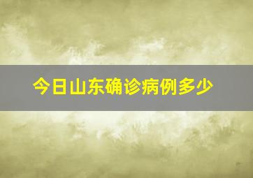 今日山东确诊病例多少