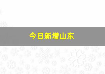 今日新增山东