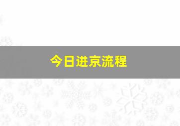 今日进京流程