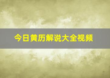 今日黄历解说大全视频