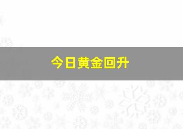 今日黄金回升