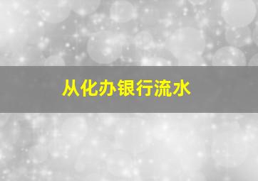 从化办银行流水