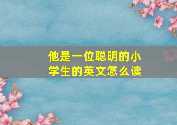 他是一位聪明的小学生的英文怎么读