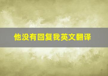 他没有回复我英文翻译