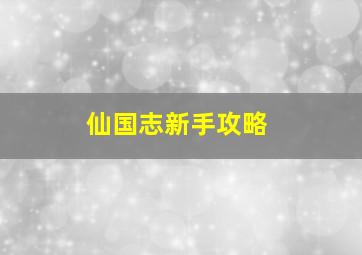 仙国志新手攻略