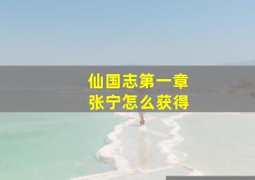 仙国志第一章张宁怎么获得