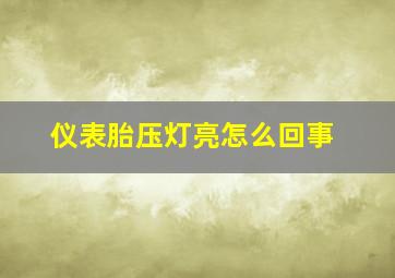 仪表胎压灯亮怎么回事