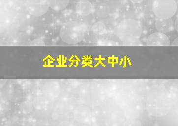 企业分类大中小