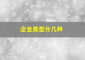 企业类型分几种