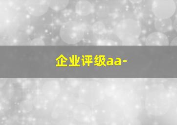 企业评级aa-