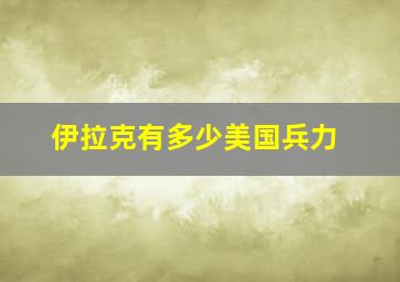 伊拉克有多少美国兵力