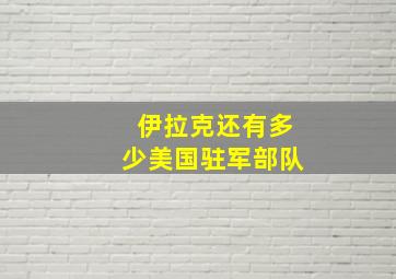 伊拉克还有多少美国驻军部队