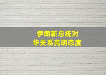 伊朗新总统对华关系亮明态度