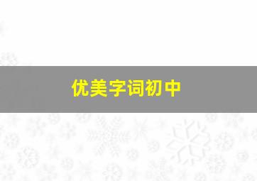 优美字词初中