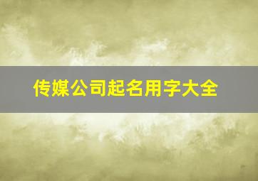 传媒公司起名用字大全