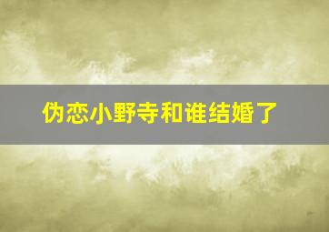 伪恋小野寺和谁结婚了