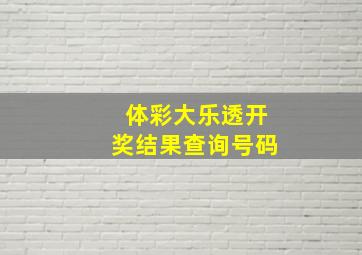 体彩大乐透开奖结果查询号码