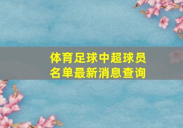 体育足球中超球员名单最新消息查询