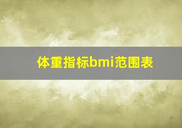 体重指标bmi范围表