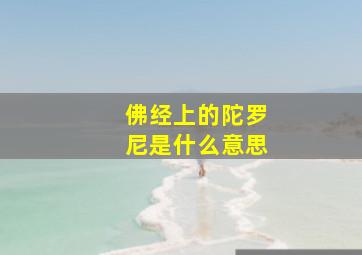 佛经上的陀罗尼是什么意思