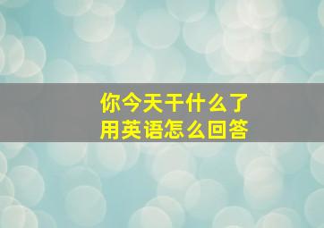 你今天干什么了用英语怎么回答