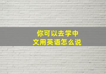 你可以去学中文用英语怎么说