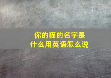 你的猫的名字是什么用英语怎么说