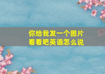 你给我发一个图片看看吧英语怎么说