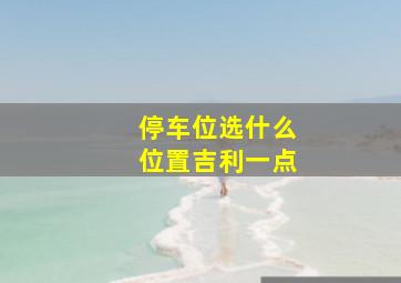 停车位选什么位置吉利一点