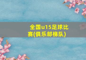 全国u15足球比赛(俱乐部梯队)