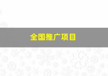 全国推广项目