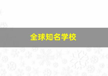 全球知名学校