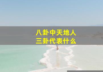 八卦中天地人三卦代表什么