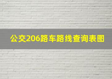 公交206路车路线查询表图