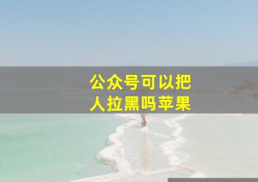 公众号可以把人拉黑吗苹果